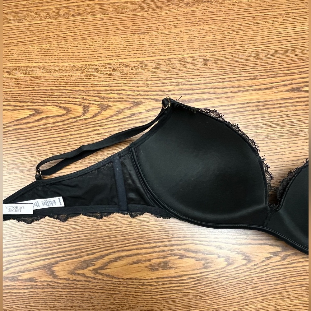 Victoria’s Secret Dream Angels Padded Lined No Wire Black Lace Bra 36B - Picture 7 of 8